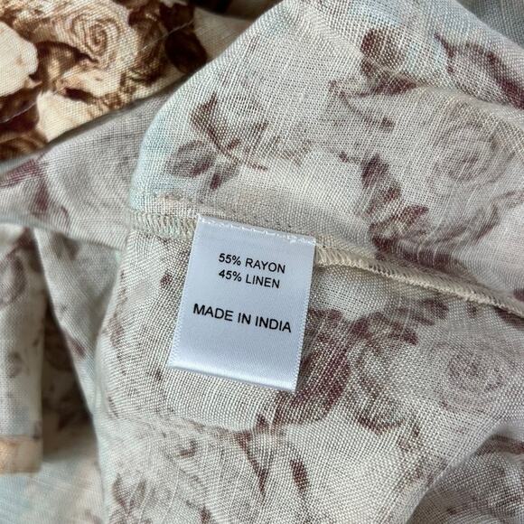 Ivy City Co Oakley Floral Long Sleeve Belted Linen Dress size XS NEW - Picture 10 of 10